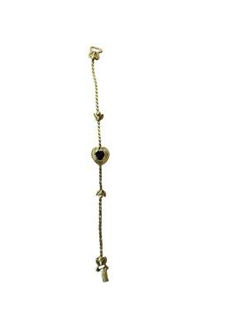 Goldette Vintage Gold-Tone Ruby Red Heart Bracelet